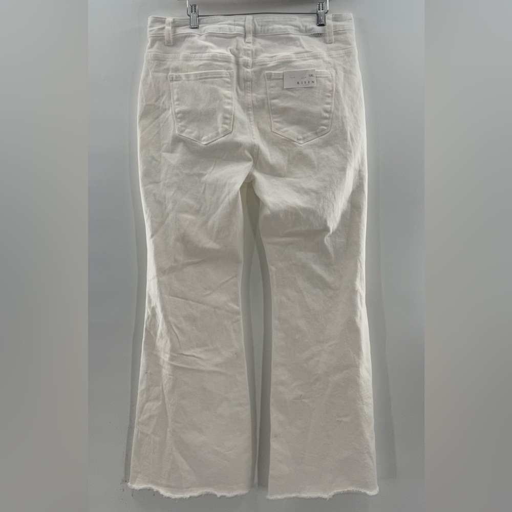 NWT Risen Los Angeles Flare Jeans Raw Hem High Waist Boho Stretch Jeans Size 1X - Picture 9 of 12